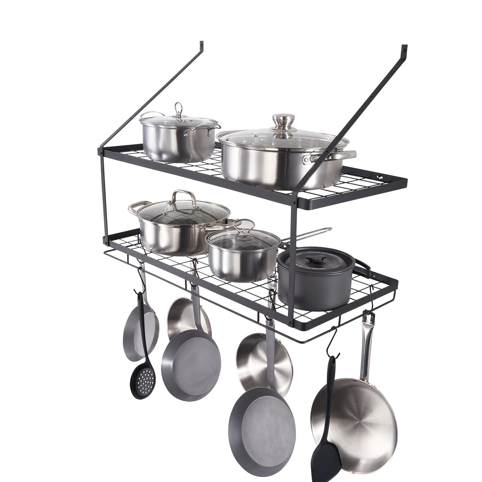 51 Pot Rack Wall Mounted 30in Pot and Pan Hanging Rack with 12 S Hooks 55 l - Image 1