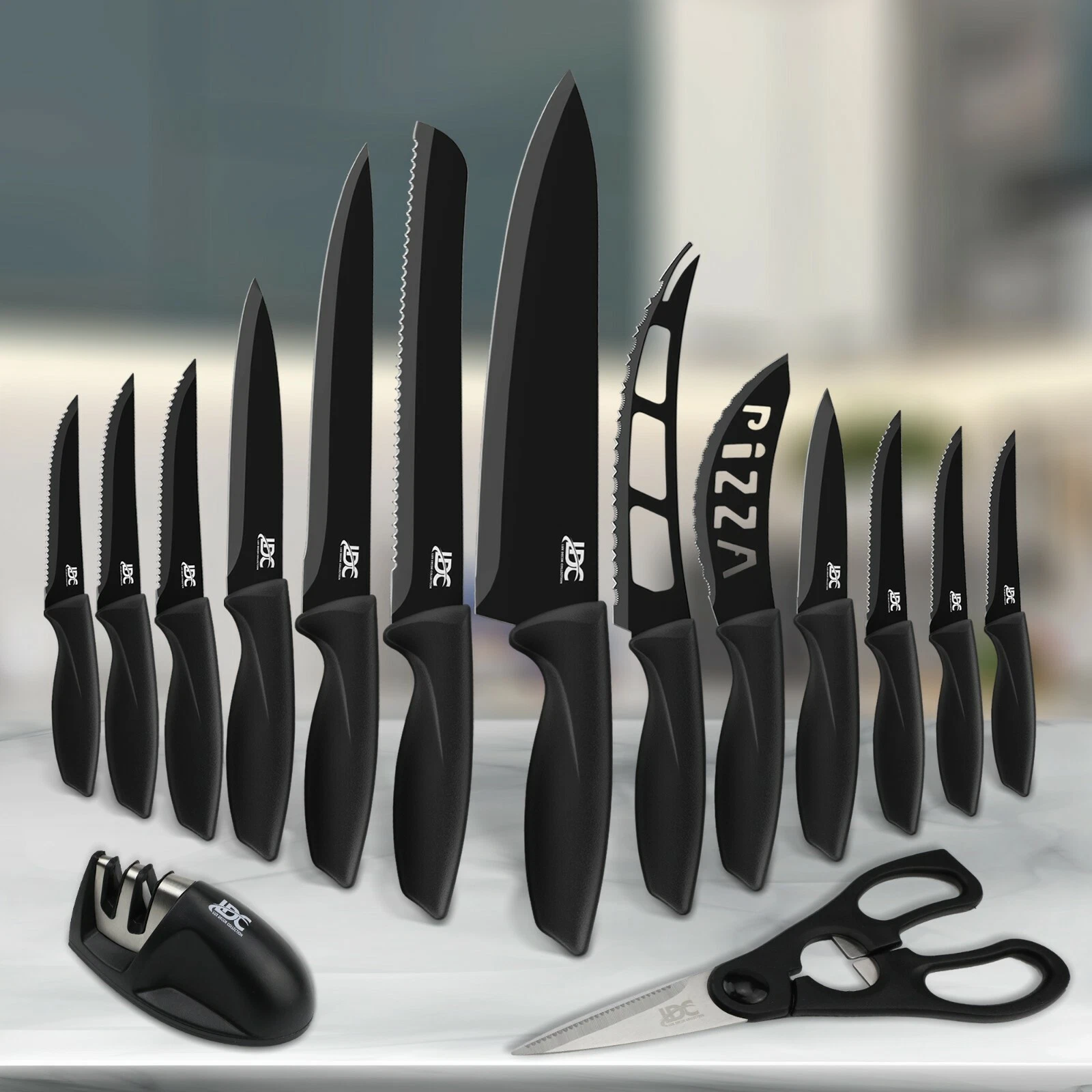 55 15 Piece Knife Set Serrated Stainless Steel For Kitchen Professional Chef Knives - Image 1