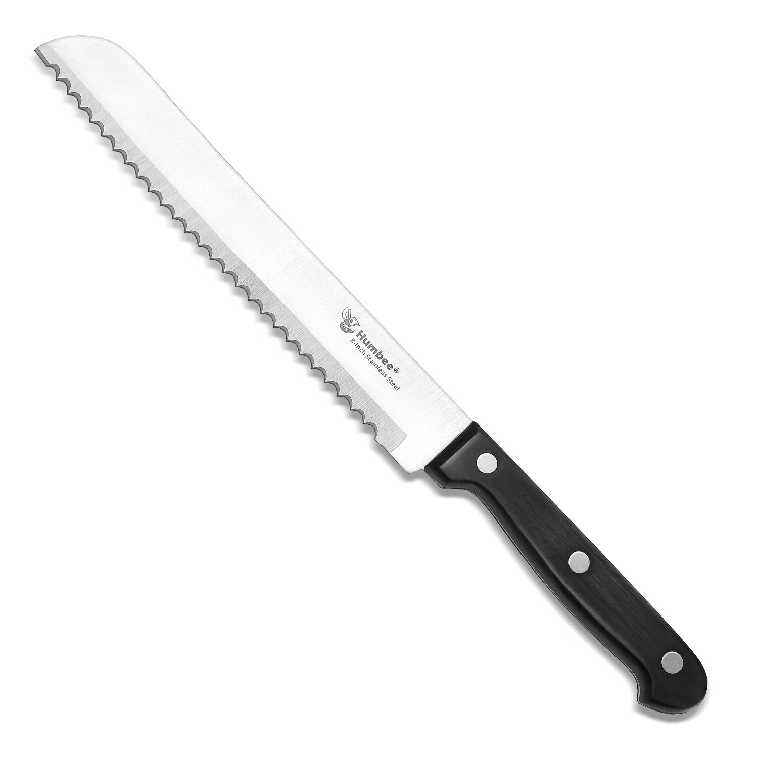 61 Humbee Chef, Stainless Steel Serrated Bread Knives 8/10/12 inch - Image 1