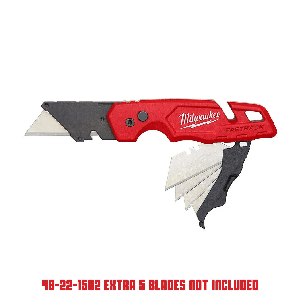 65 Milwaukee 48-22-1502 FASTBACK Folding Utility Knife w/ Blade Storage - Image 1