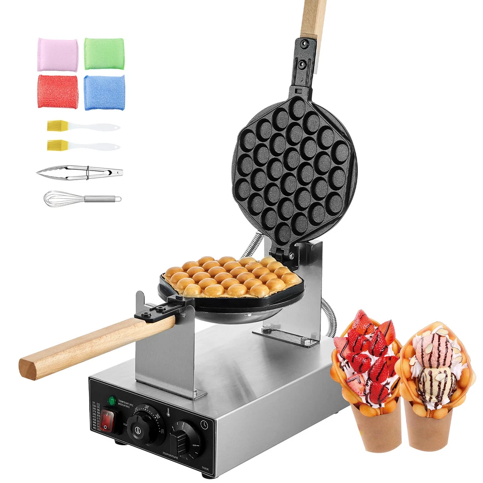 84 Commercial Bubble Waffle Maker Egg Pancake Baker Machine 1400W Non-Stick - Image 1